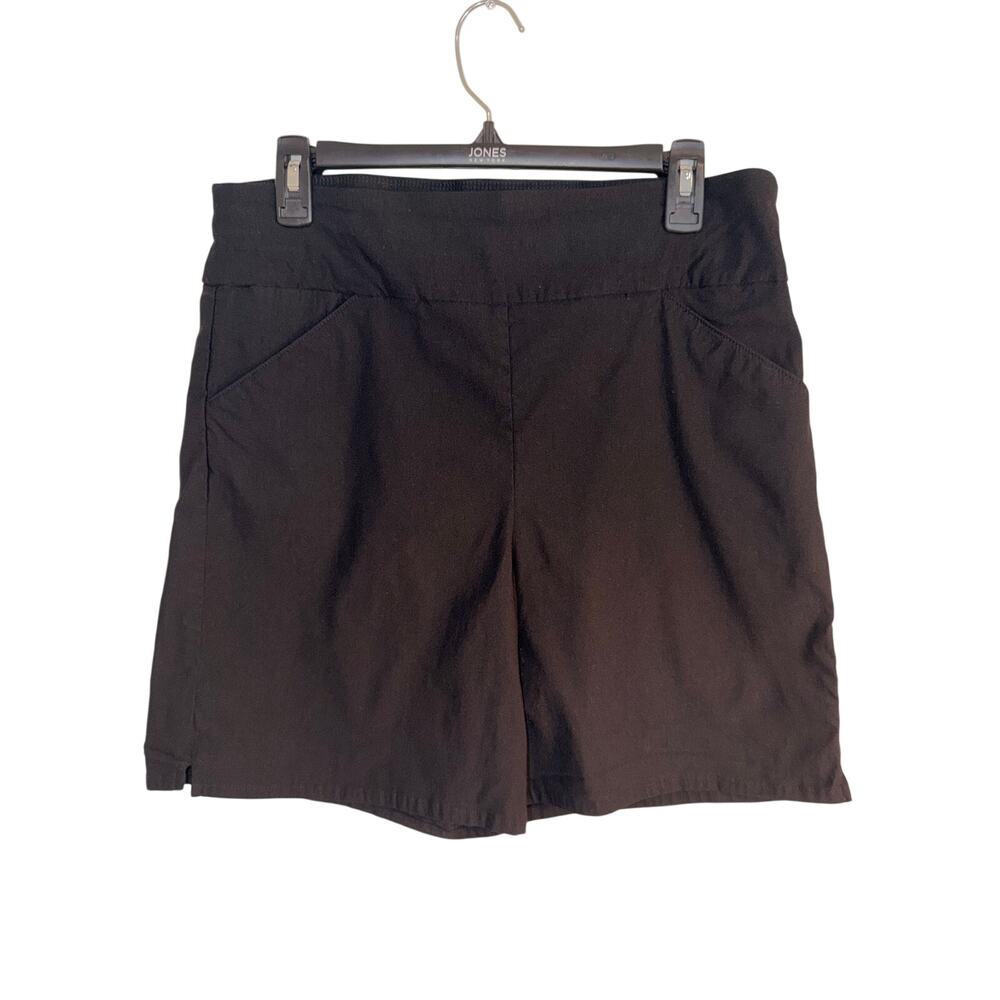 Versona Women’s XL Black Pull-On Stretch Bermuda Shorts Pockets